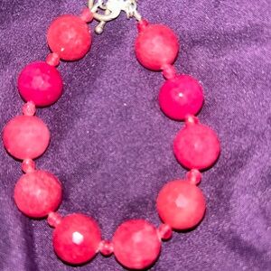 Pink natural stone bracelet